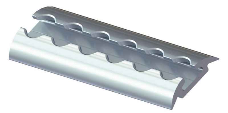 Airlinezurrschiene, 50 mm x 2 m x 11,5 mm, halbr.