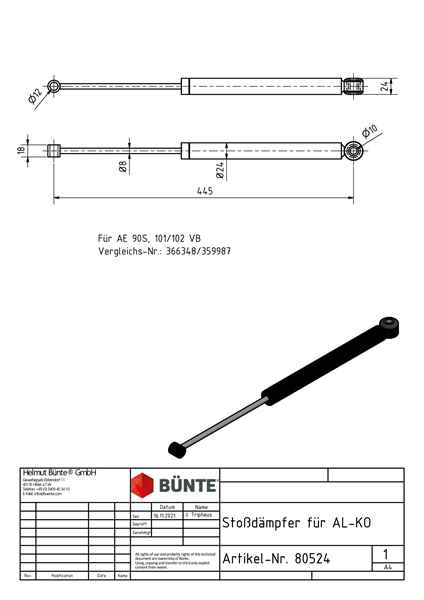 Stabilus-Stoßdämpfer für AL-KO