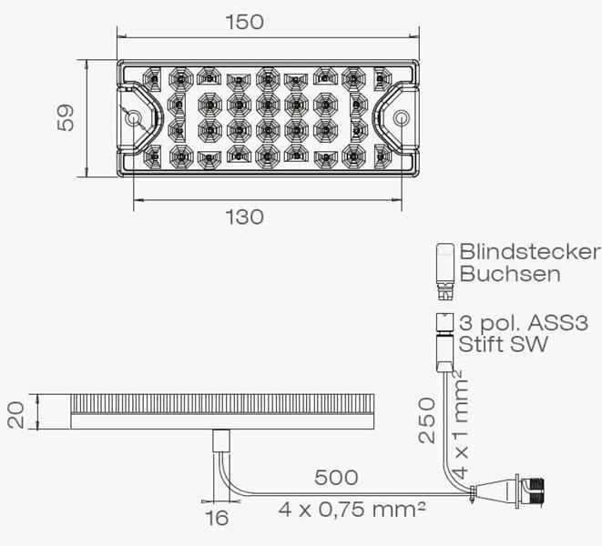 ASPÖCK Miniled II Rückleuchte LED links