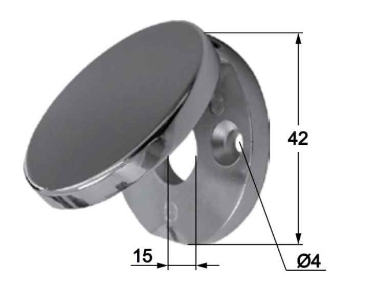 Schlüsselschild, Ø 15/42 mm, Bohrungen Ø 4 mm