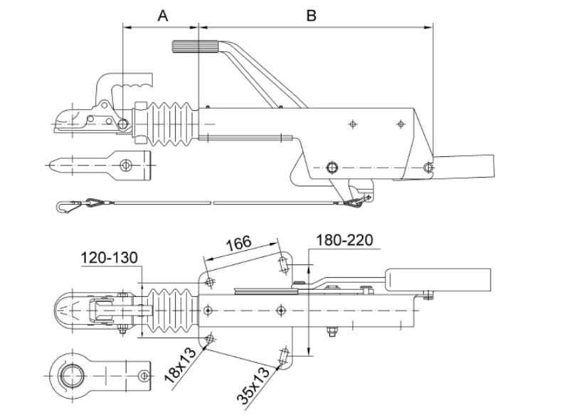 SCHLEGL Auflaufeinrichtung SFV30, 2500-3000 kg