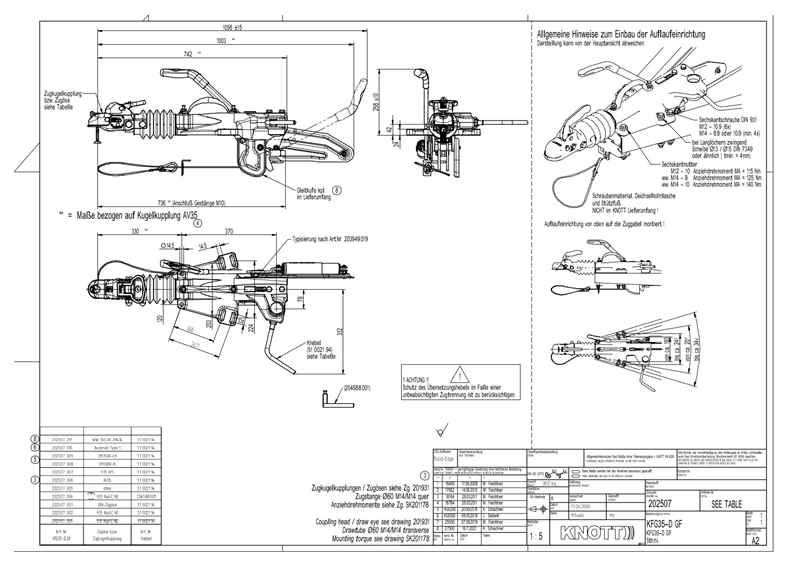 KNOTT Auflaufeinrichtung KFG35-D, 2700-3500 kg