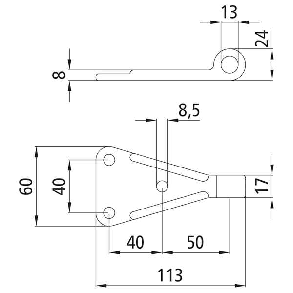 FBS Anschrauböse, Größe 0, 60 x 113 x 24 mm