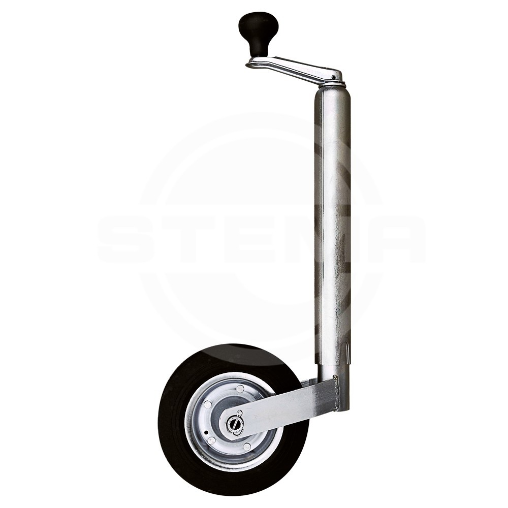 Stützrad mit Vollgummirad auf Stahlfelge 200x40 mm *verstärkte Version Klemmschelle*