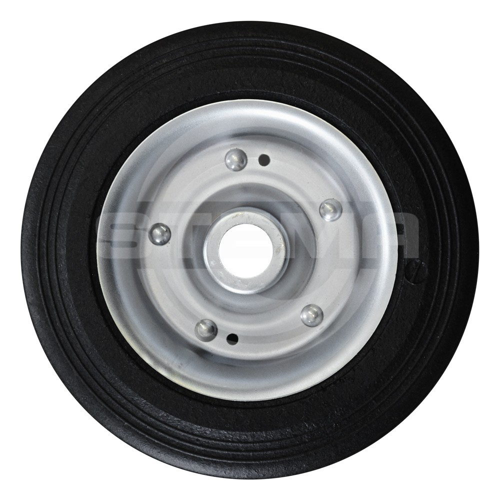 Rad mit Stahlfelge und Vollgummireifen für Stützrad