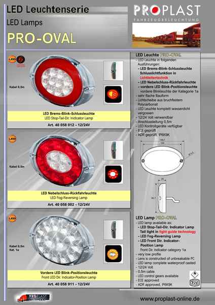 PROPLAST Pro-Oval Rückleuchte LED links/rechts