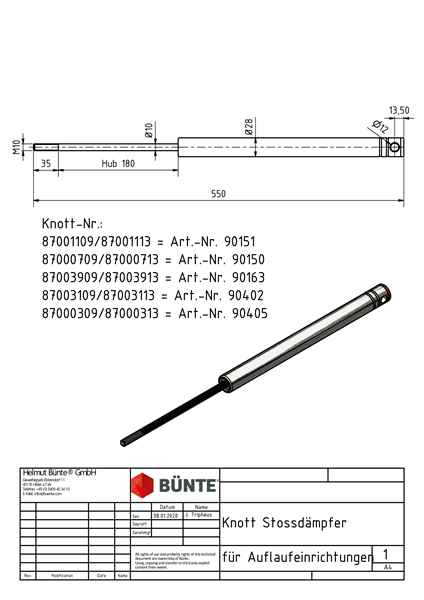 KNOTT Auflaufstoßdämpfer 