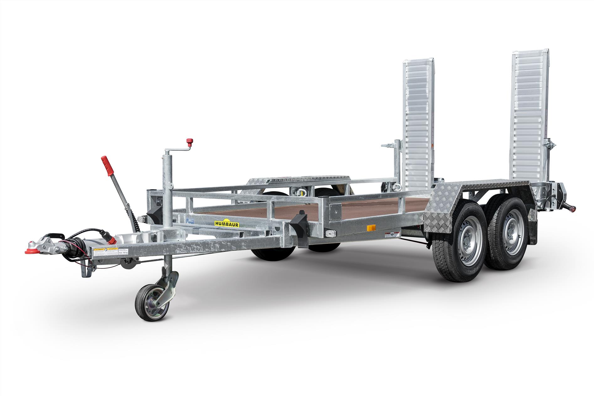 Humbaur Serie 3500 3500x1640x210 mm Ladefläche Baumaschinentransporter mit Alu-Auffahrbohlen Profi