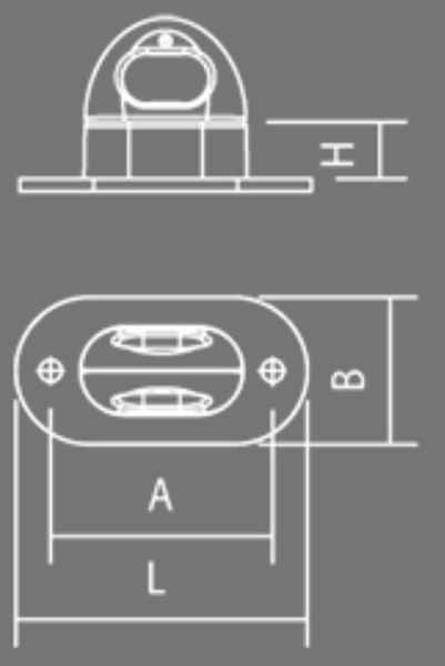 Drehverschluss, 34 x 67 x 13 mm, Lochabstand 51 mm