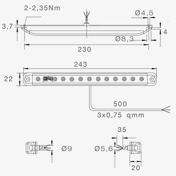 ASPÖCK Linepoint I Schluss-/Bremsleuchte LED