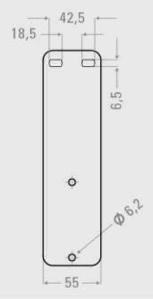 GEKA Pendel 55 x 230 mm. m. 2 Schrauben M5 x 16 mm