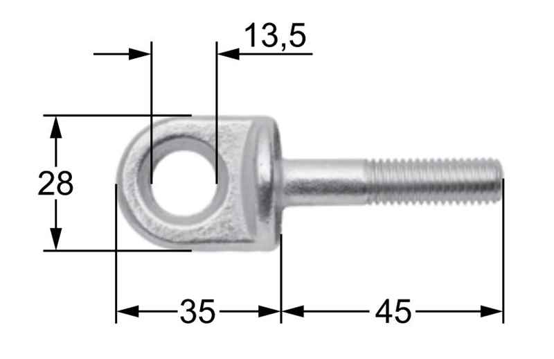 Ösenschraube, M10 x 45 mm, Bohrung Ø 13,5 mm