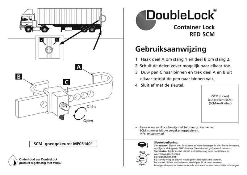 DOUBLELOCK Container Lock Red SCM