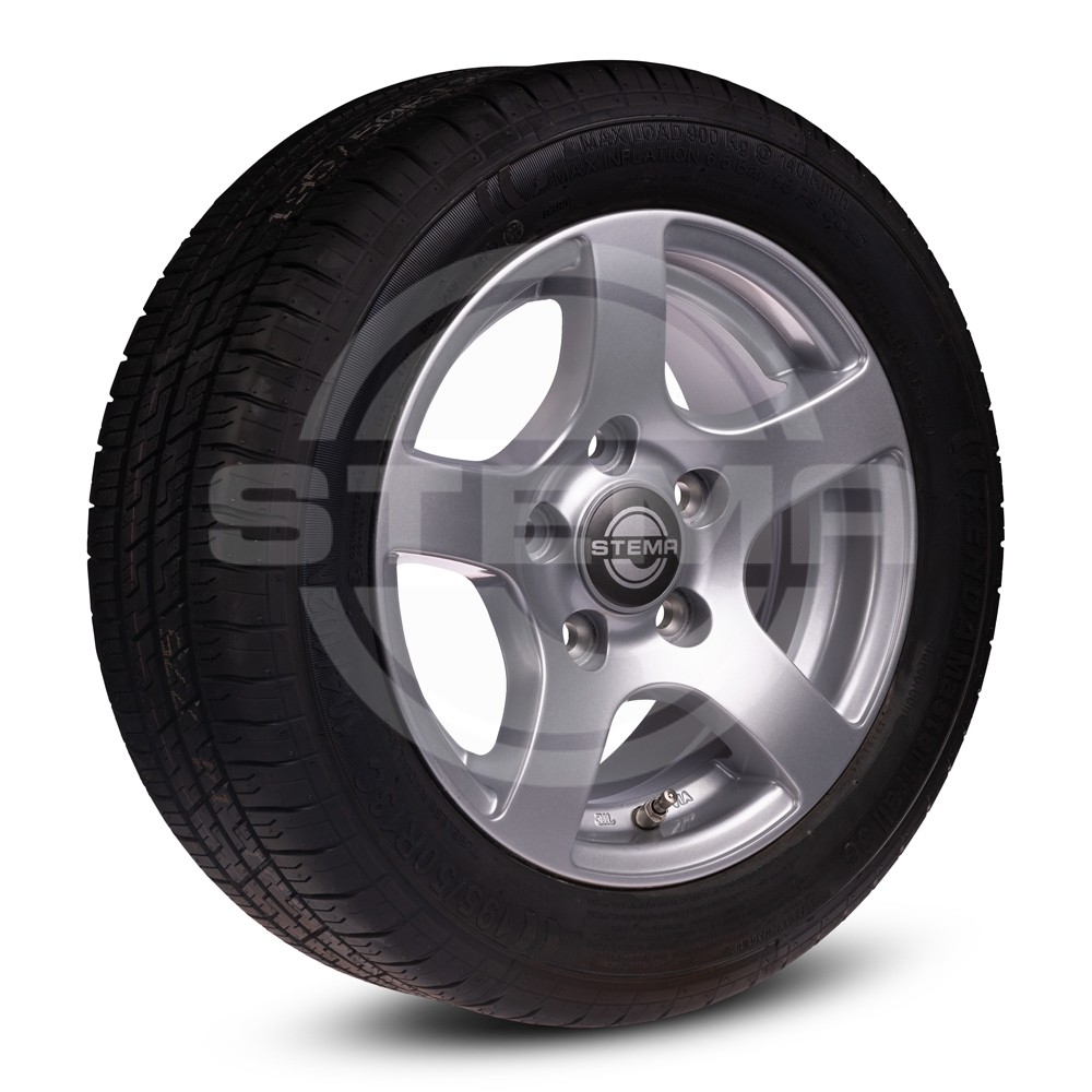 Rad 195/55 R10C 98/96N 6.00x10 (5-Loch-Alufelge schwarz poliert)