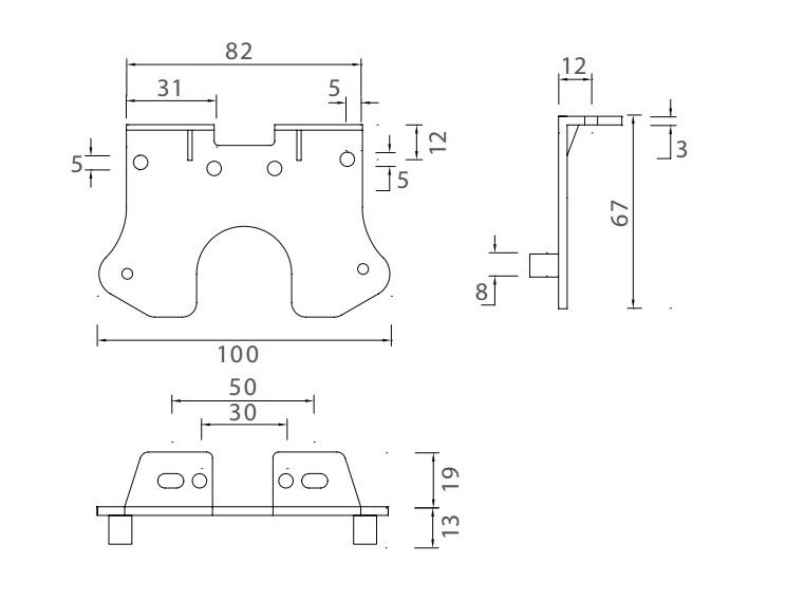 ASPÖCK Winkelhalter 90° n. v.. f. Flatpoint II LED
