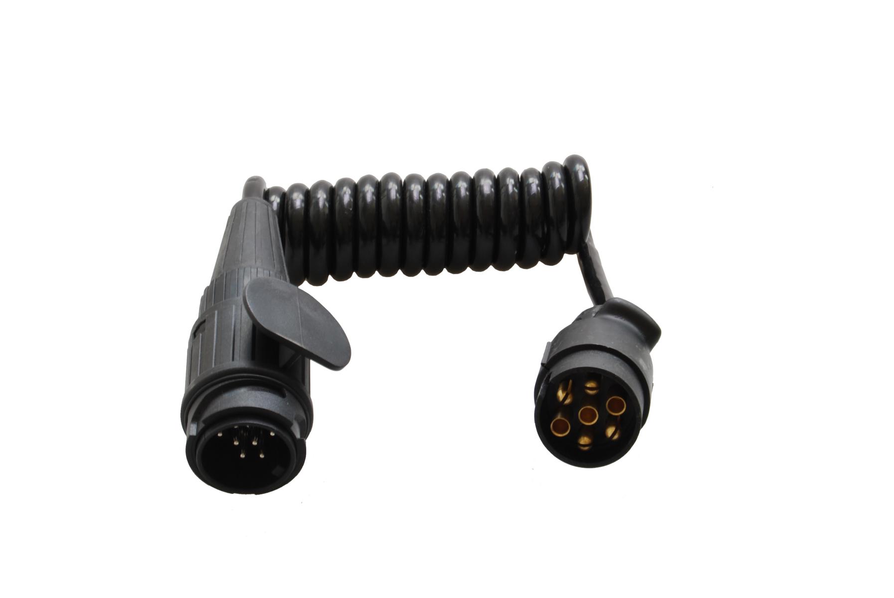 Spiral-Adapterkabel.  von 7- auf 13-polig. 1.5 m