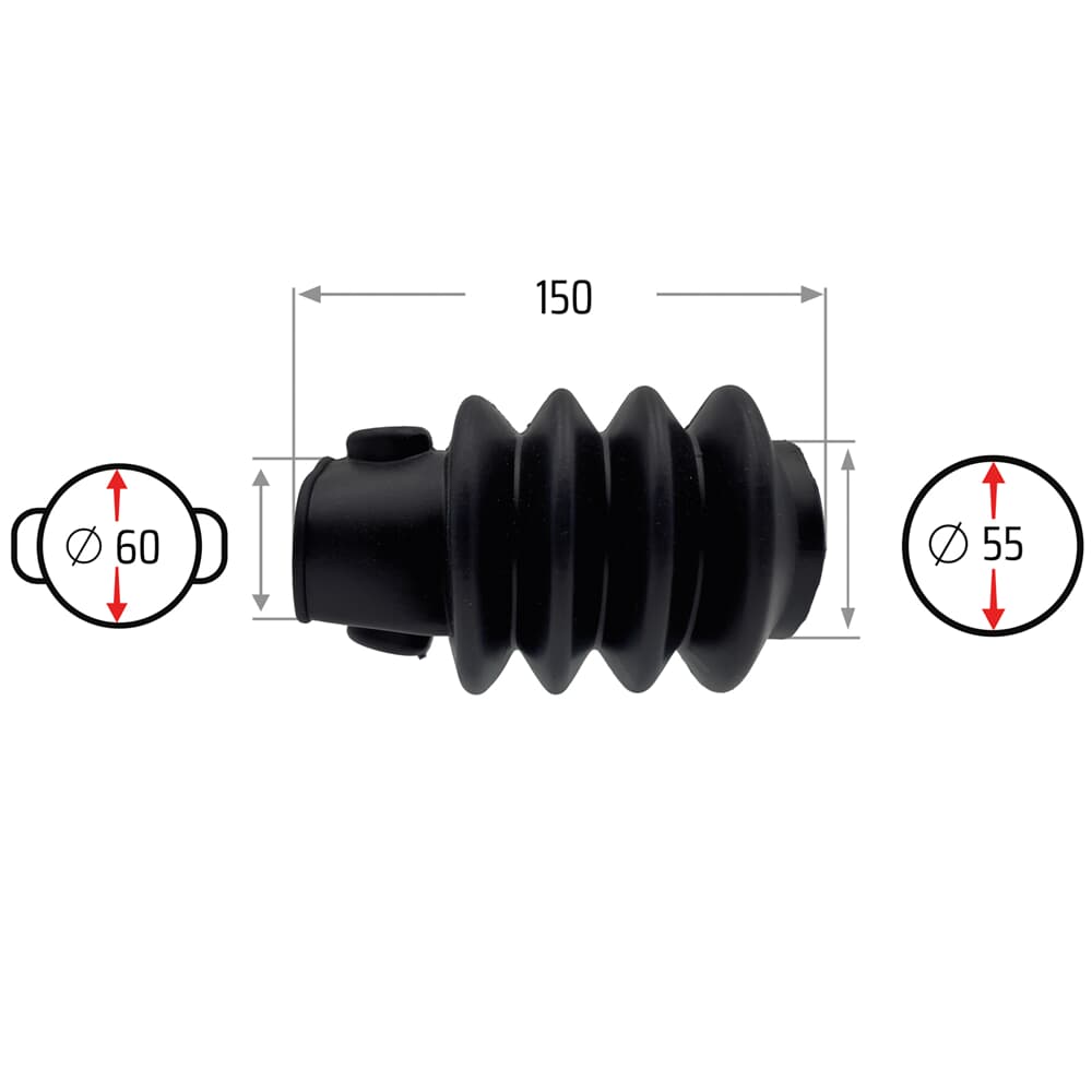 Faltenbalg 4 Falten 55/60mm 150mm passend für Typ ZAF 1.0-2 1.5-2 2.0-2 2.8-2 3.0-3