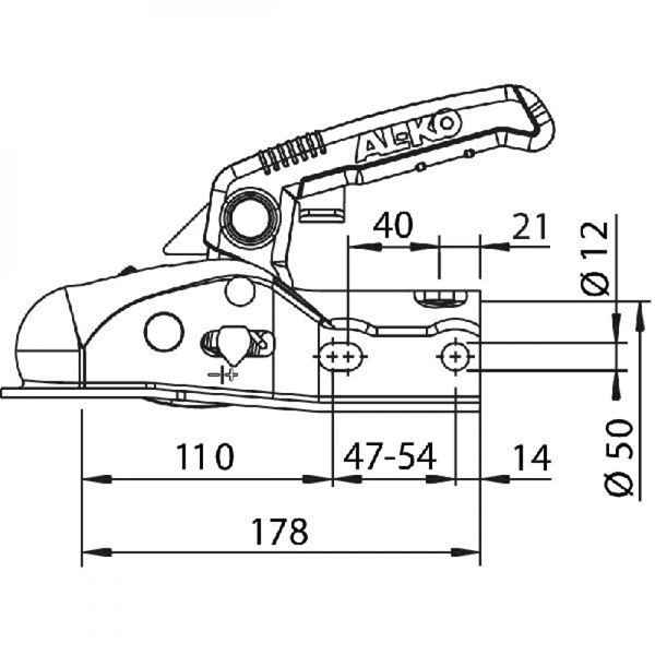 AL-KO AK 161, universal, -1600 kg, Ø 35/45/50 mm