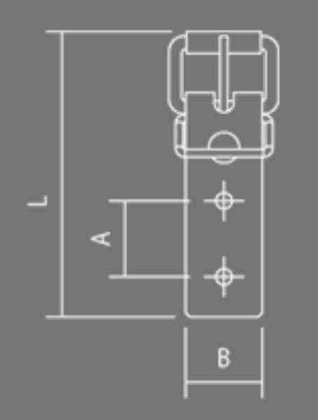 Schnallkappe, 25 x 85 mm, Lochabstand 20 mm