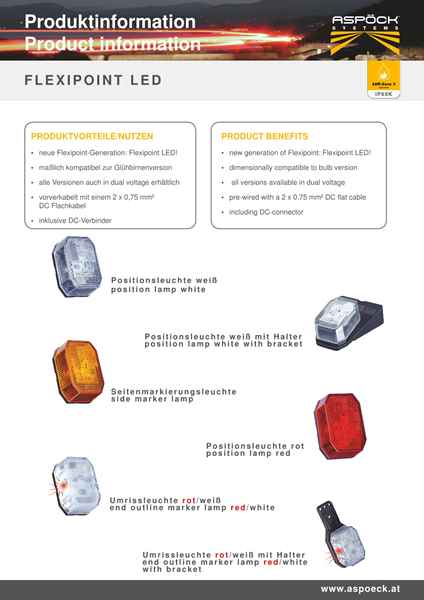 ASPÖCK Flexipoint Umrissleuchte LED rot/weiß 