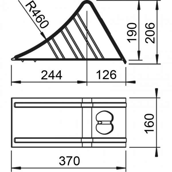 AL-KO UK 46 Unterlegkeil, 160 x 370 x 206 mm