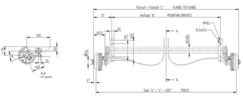 KNOTT Bremsachse VGB15-MV/M, 1500 kg, RB 20-2425/1
