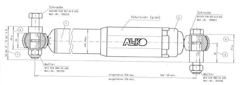 AL-KO Achsstoßdämpfer Octagon, grün, -900 kg