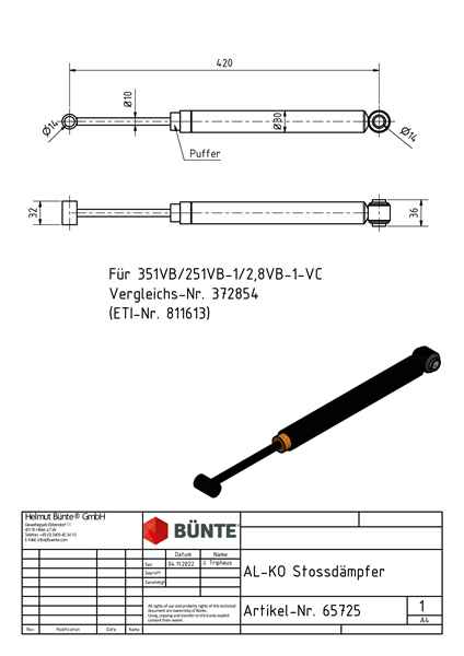 STABILUS Auflaufstoßdämpfer, f. AL-KO 2,8/351 VB