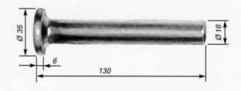 FBS Pendelbolzen, Ø 18 x 130 mm, Kopf Ø 35 mm