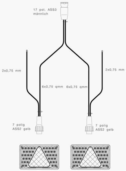 ASPÖCK Verteilerkabel. 9 m. 17-poliger ASS3