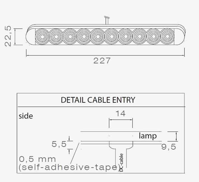 ASPÖCK Zusatzbremsleuchte LED. klebend