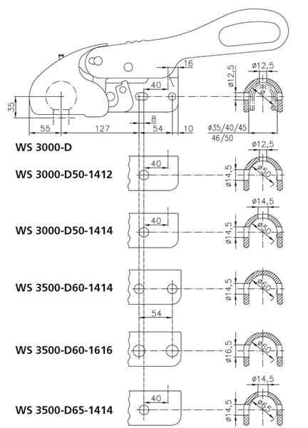 WINTERHOFF WS 3000-D50-K1414+Z, -3000 kg, Ø 50 mm
