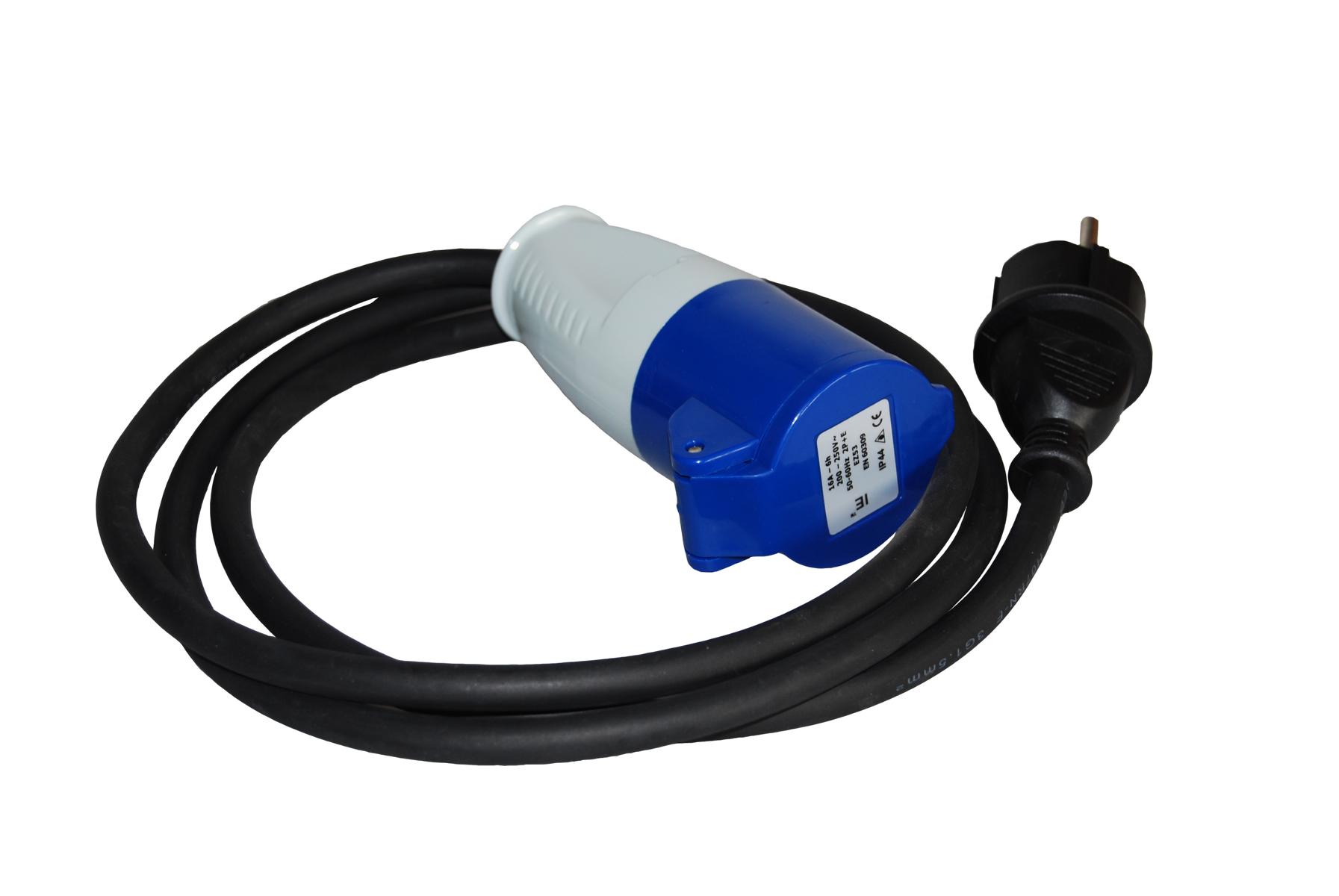 Kühlanhängerkabel CEE-Adapterkabel. 3-polig. 1.5 m lang