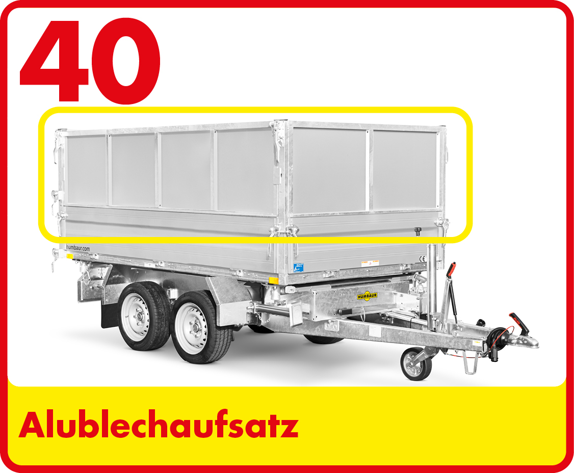 Humbaur Serie 2000 6220x2470x350 mm Ladefläche Alu-Hochlader/Überlader Tandem Normal und tiefergelegt 