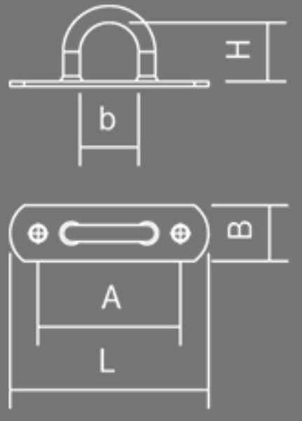 Bügelkrampe, 20 x 72 mm, Lochabstand 51 mm