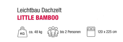 Dachzelt LITTLE BAMBOO  (aufgebaut auf einem Stem Retro Advanced, Preis ohne Anhänger))