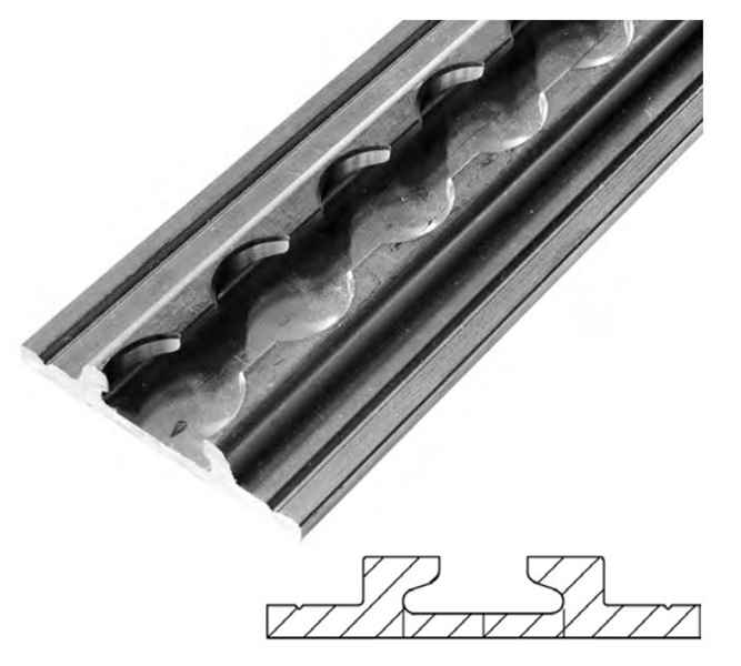 Airlinezurrschiene, 54/30 mm x 3 m x 9,6 mm, eckig