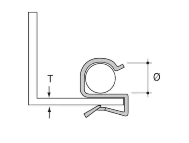 Trägerklemme Typ SRV. Ø 12-14 mm. Klemmb. 2-4 mm