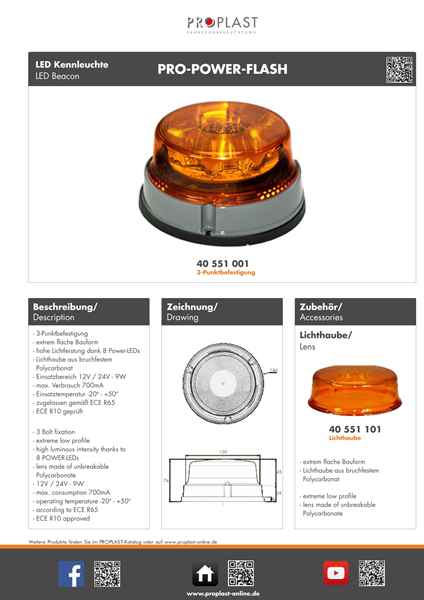 PROPLAST Pro-Power-Flash Rundumkennleuchte LED