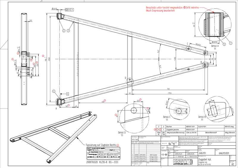 KNOTT Zuggabel KLZ35-B, 3500 kg, 1480 mm