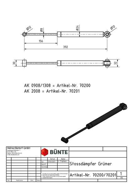 STABILUS Auflaufstoßdämpfer, f. GRÜMER AK 2008