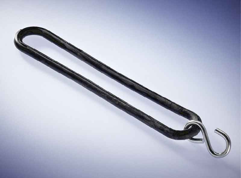 Gummispannring m. S-Haken, Ø 8 x 200 mm, schwarz